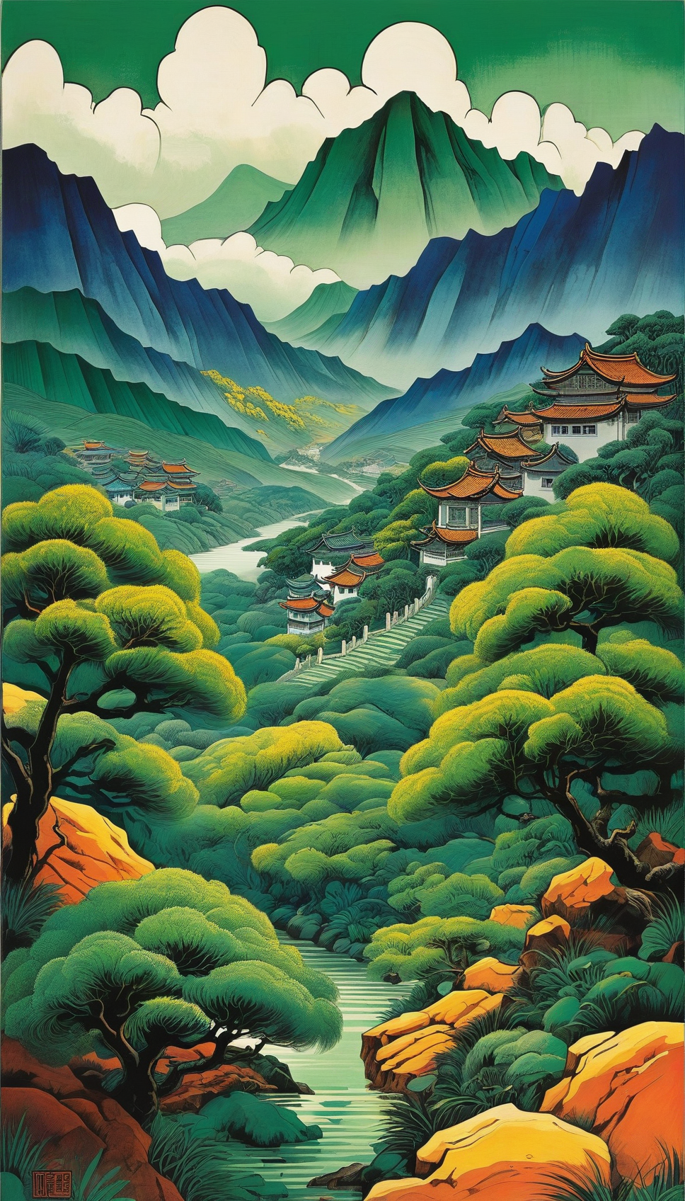 01613-1796372759-Chinese landscape painting,inspired by Wang Ximeng's landscape painting works Thousand Miles of Rivers and Mountains,_the inscri.png